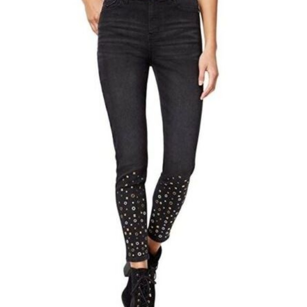 Tinseltown  Black Denim Studded Skinny Jeans SZ 3